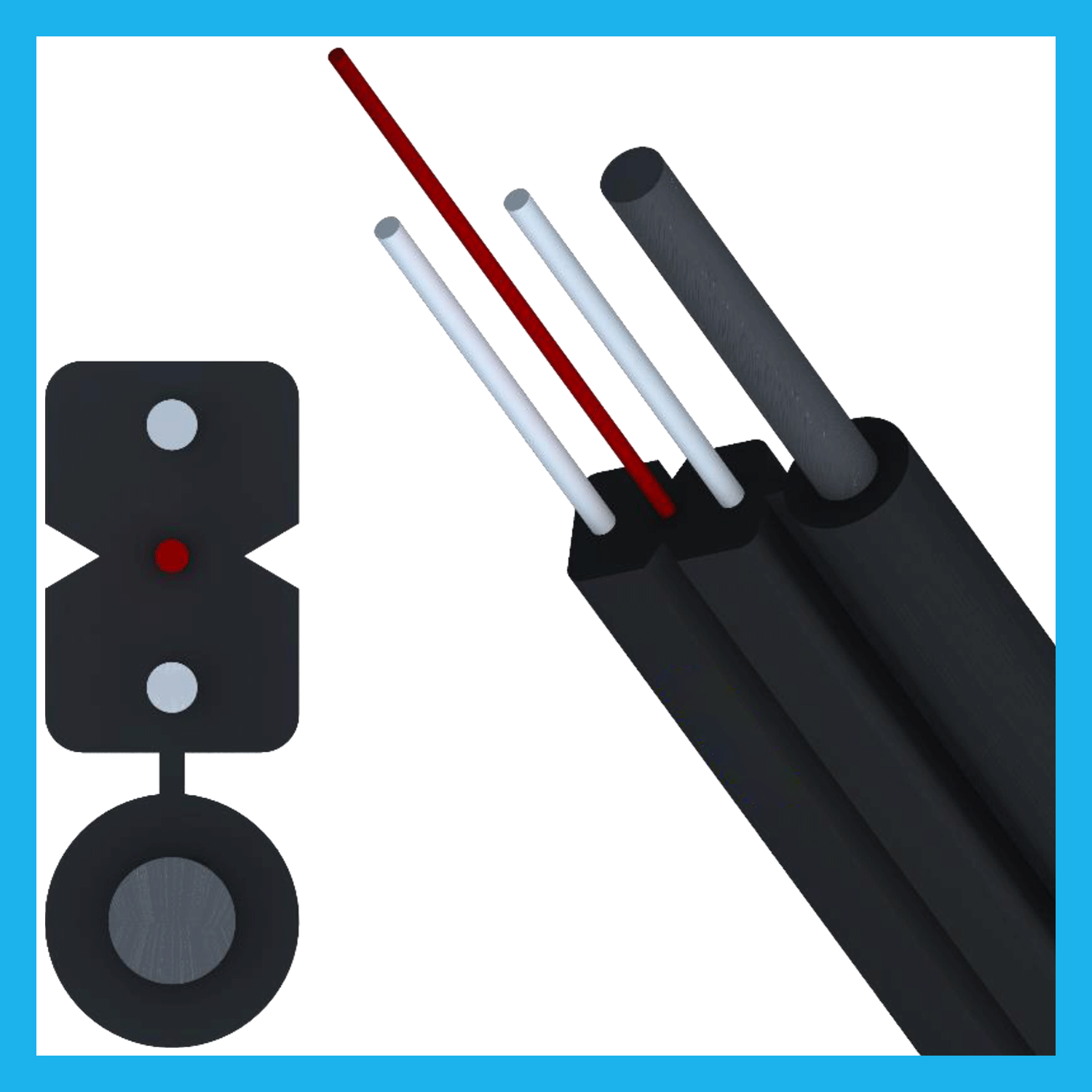 Cable de bajada Óptico FTTX de Figura 8 con Auto Soporte (OSSDF)